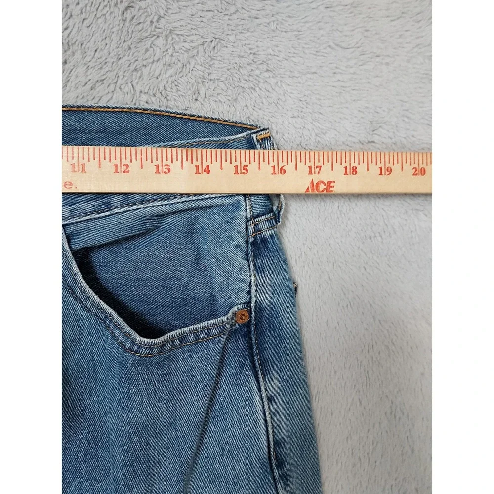Levis 505 Jeans Mens 31x34 Straight Leg Denim Light Wash Blue Regular Fit Casual